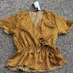 Papermoon Mustard and Black Patterned Blouse